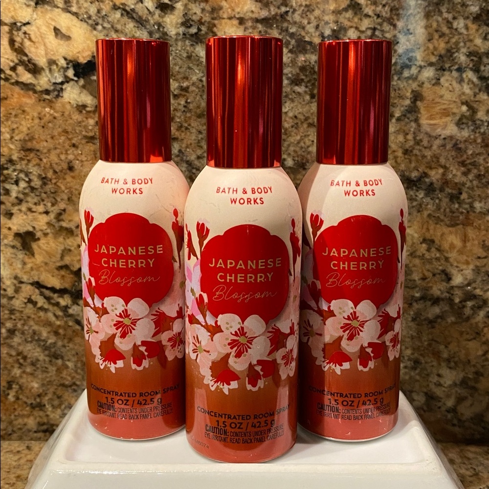 🍒3) - “JAPANESE CHERRY BLOSSOM” Concentrated Room Spray, 1.5 oz/42.5 g BBW NWTag